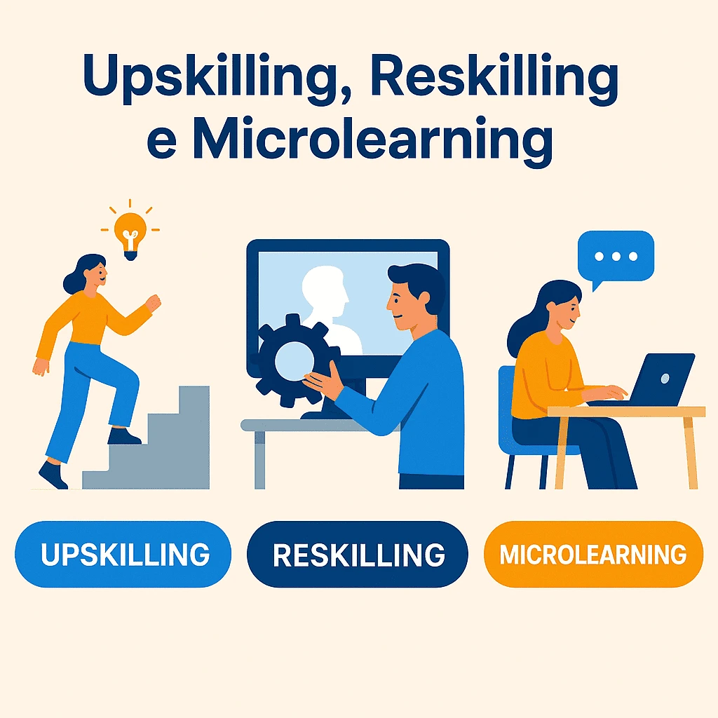 Formazione aziendale digitale con upskilling, reskilling e microlearning